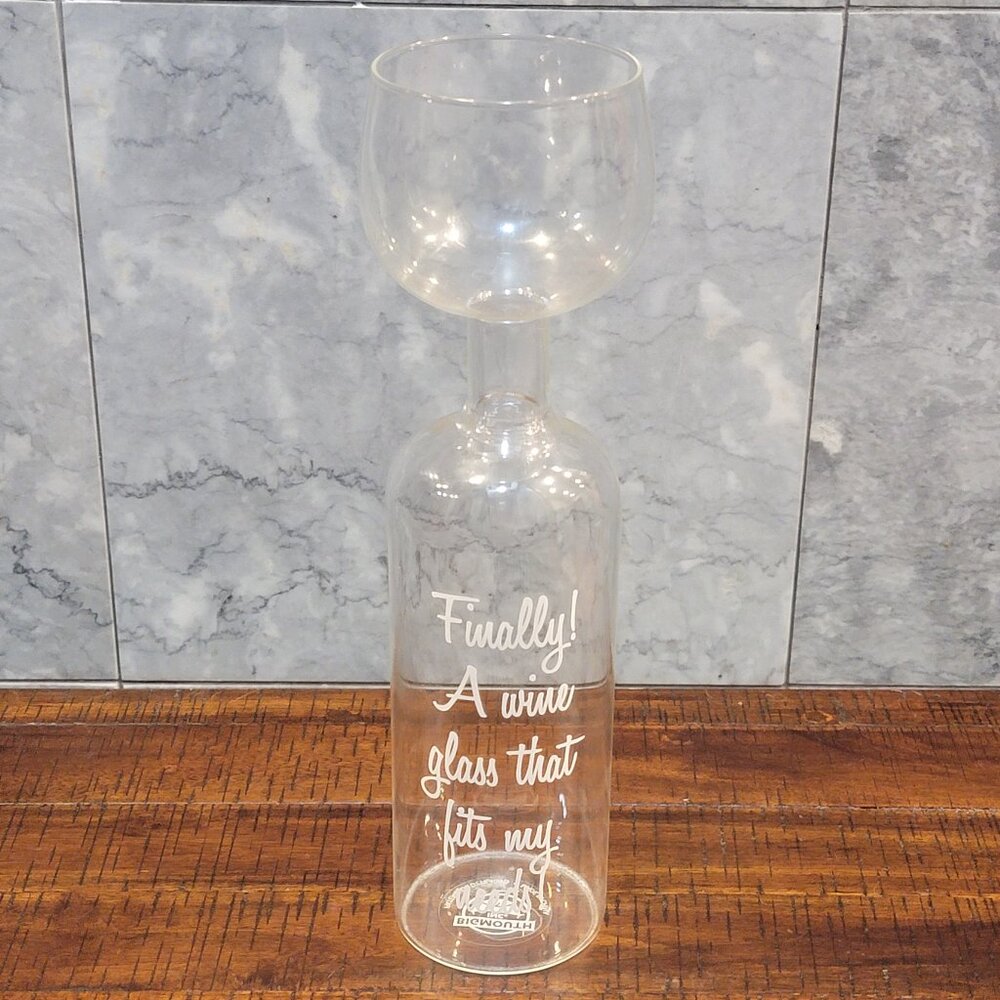 BigMouth Inc., Ultimate Wine Bottle Glass One Size 1, Hold a Bottle of Wine, EUC
